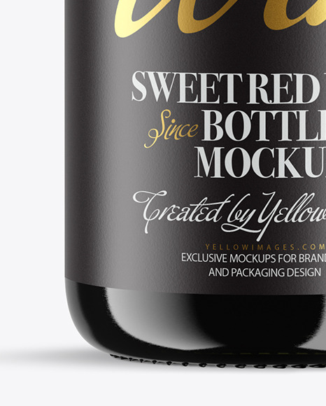 Green Glass Red Wine Bottle Mockup