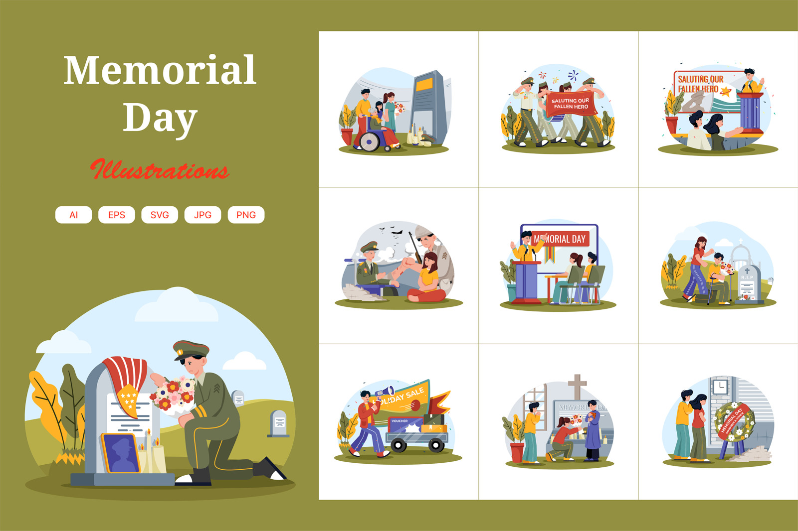 M720_Memorial Day Illustration Pack M720_Memorial Day Illustration Pack