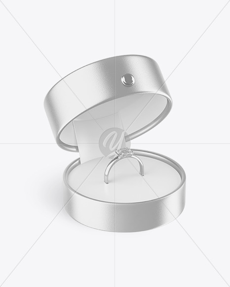 Metallized Jewelry Ring Case Mockup