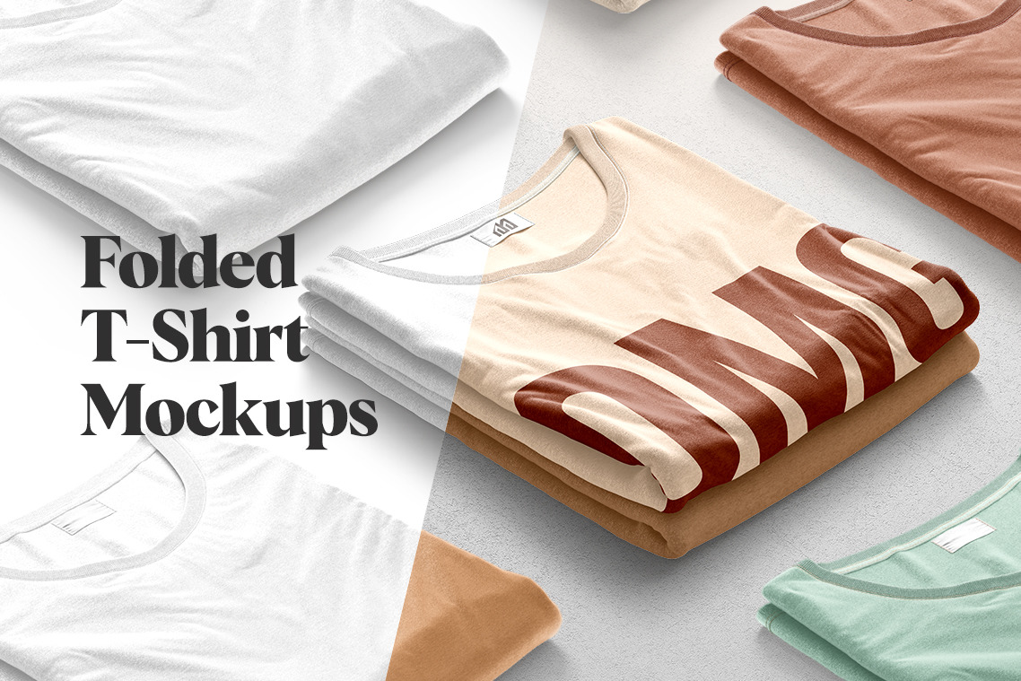 Folded T-Shirt Mockups Folded T-Shirt Mockups