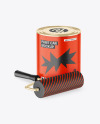 Paint Can with Kraft Finish & Roller Mockup