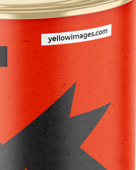 Paint Can with Kraft Finish & Roller Mockup