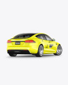 Electric Car Mockup - Back Half Side View