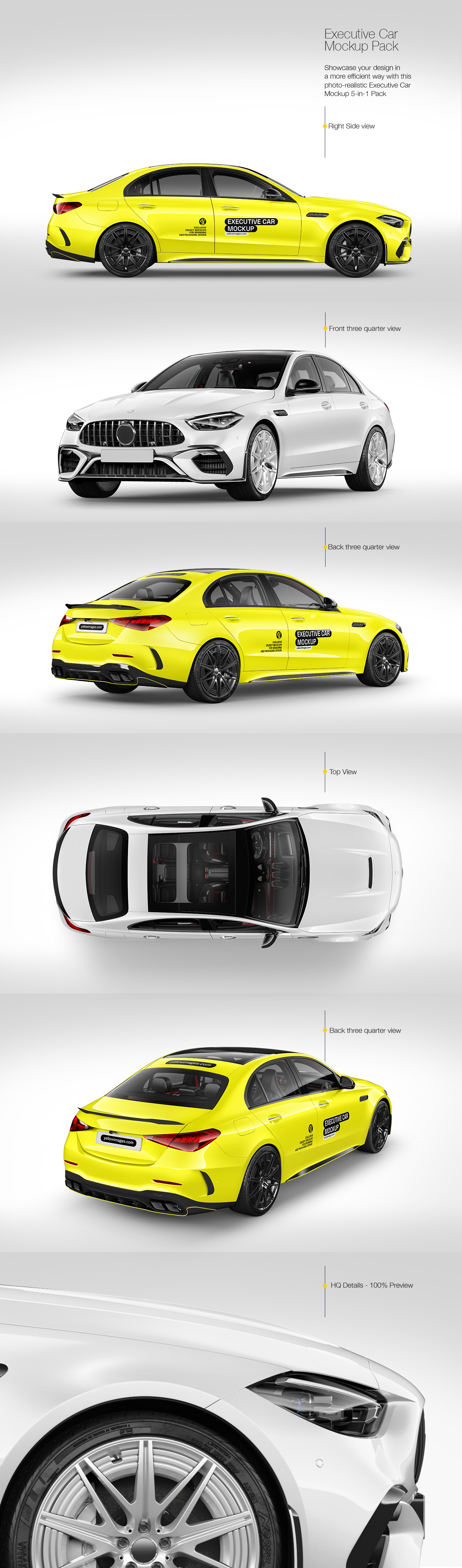 Executive Car Mockup Pack Executive Car Mockup Pack