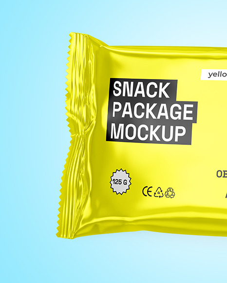 Glossy Metallic Snack Package Mockup