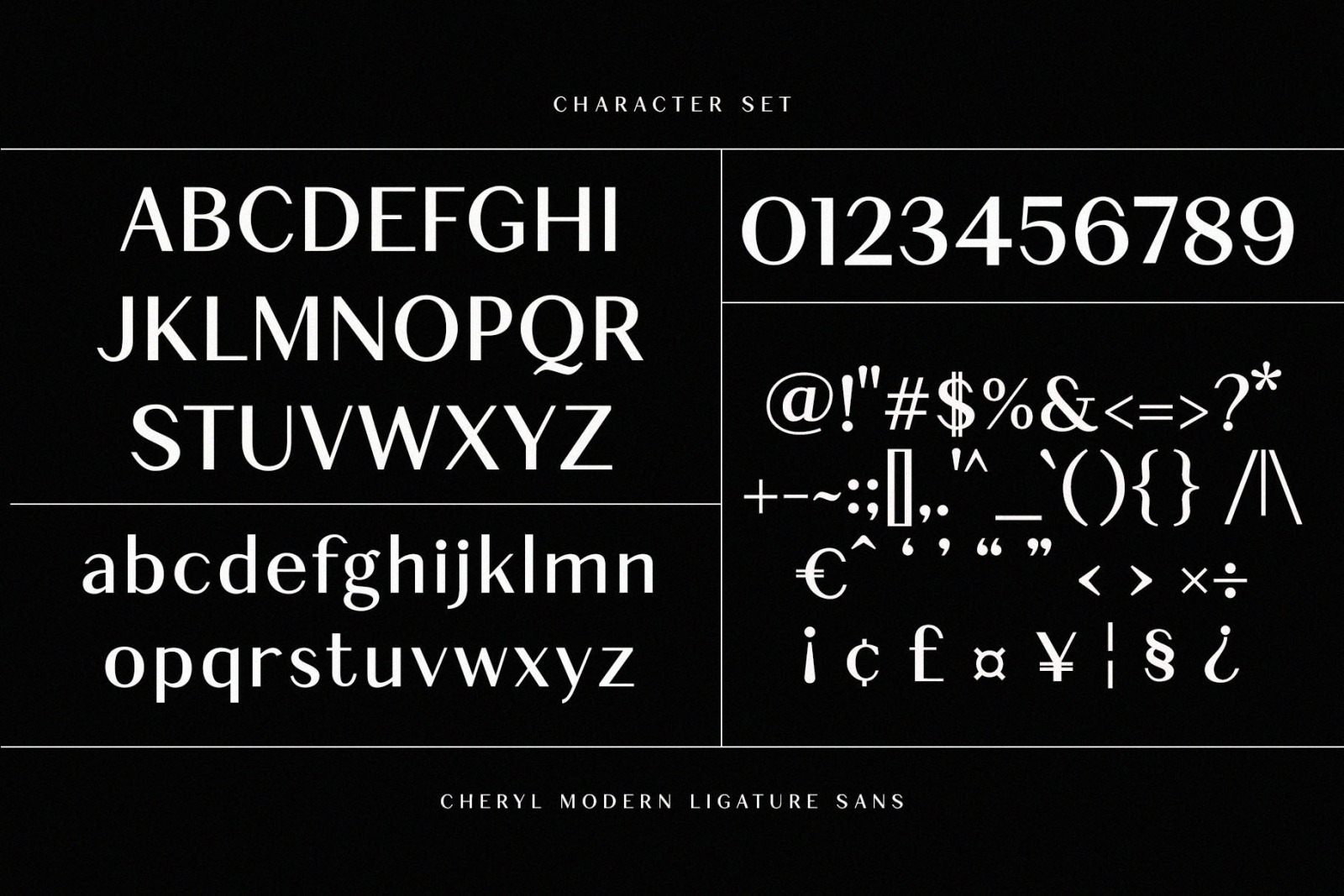 Cheryl Ligature Sans-Serif. Cheryl Ligature Sans-Serif.