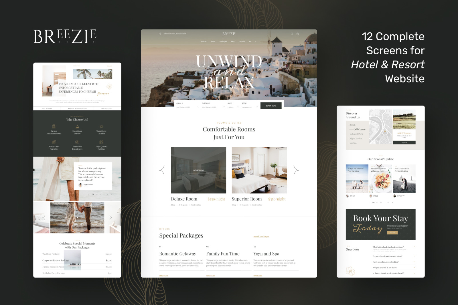 Breezie – Clean &amp; Classy Hotel &amp; Resort Website