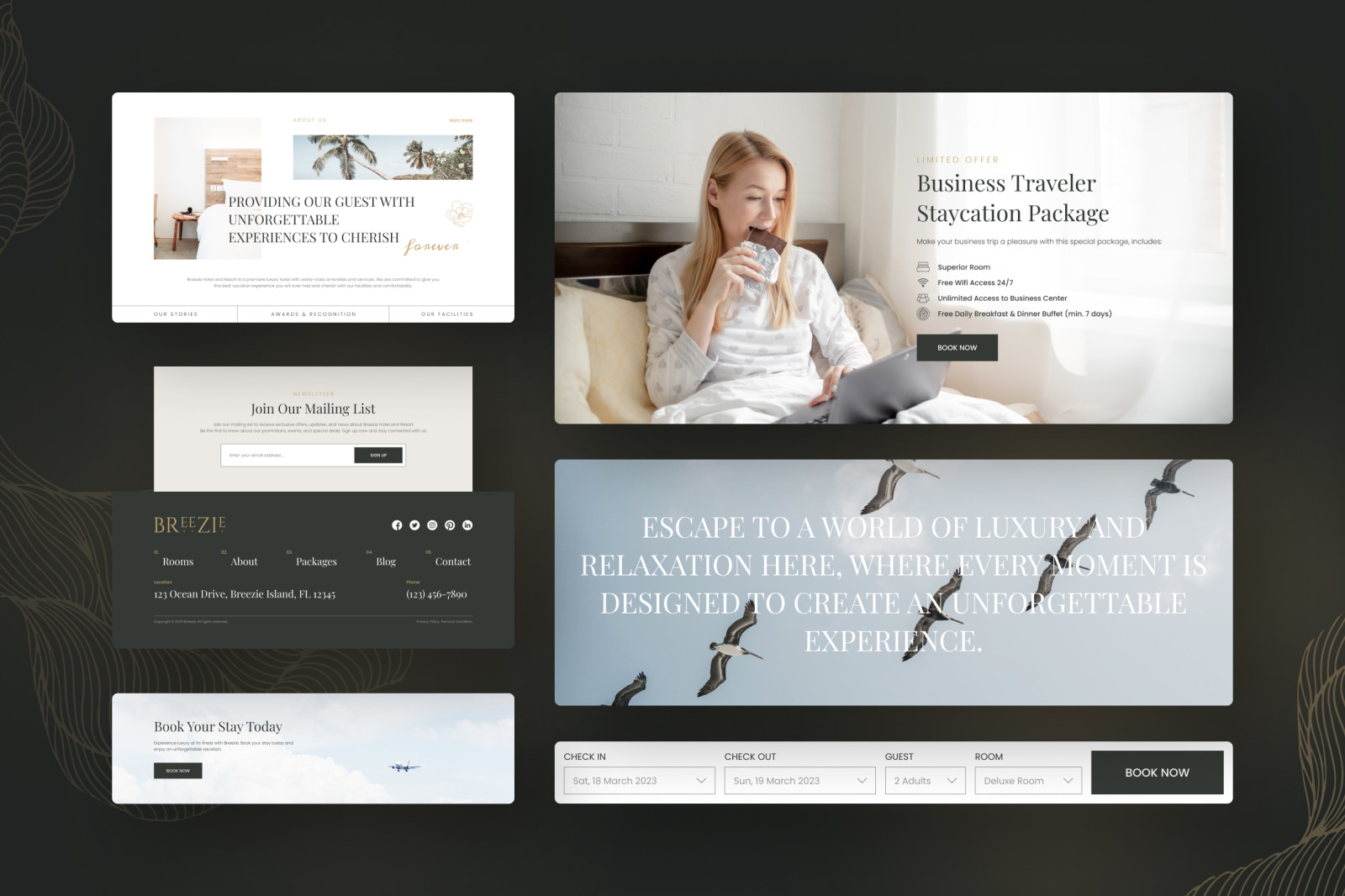 Breezie – Clean &amp; Classy Hotel &amp; Resort Website