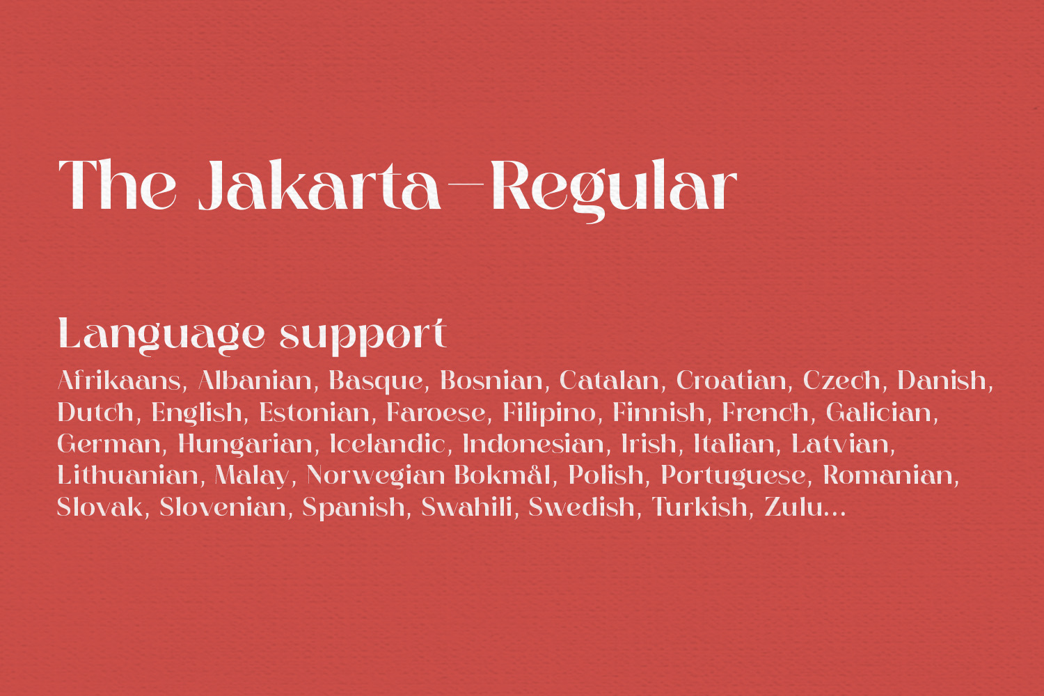 The Jakarta Font The Jakarta Font