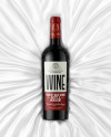 Green Glass Red Wine Bottle Lying on a Silk Cloth Mockup