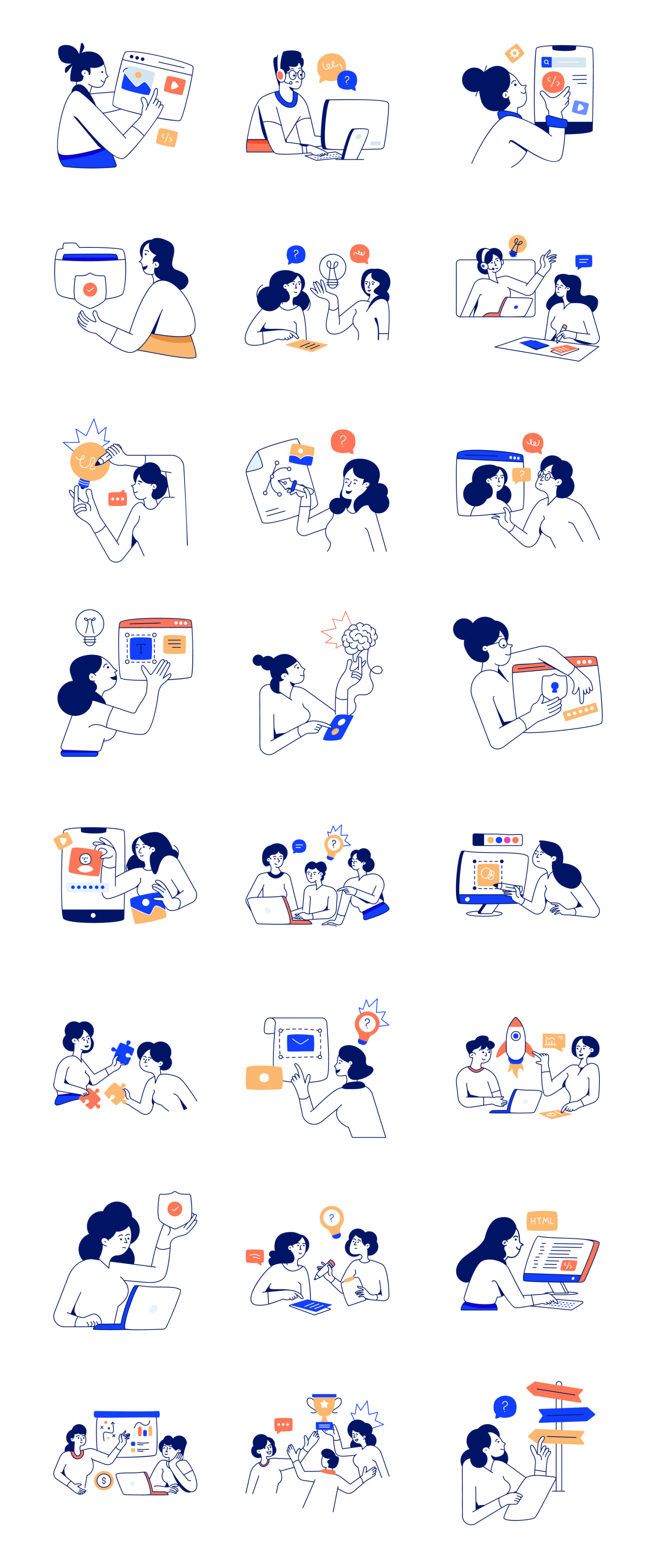 Flat Teamwork Illustrations Flat Teamwork Illustrations