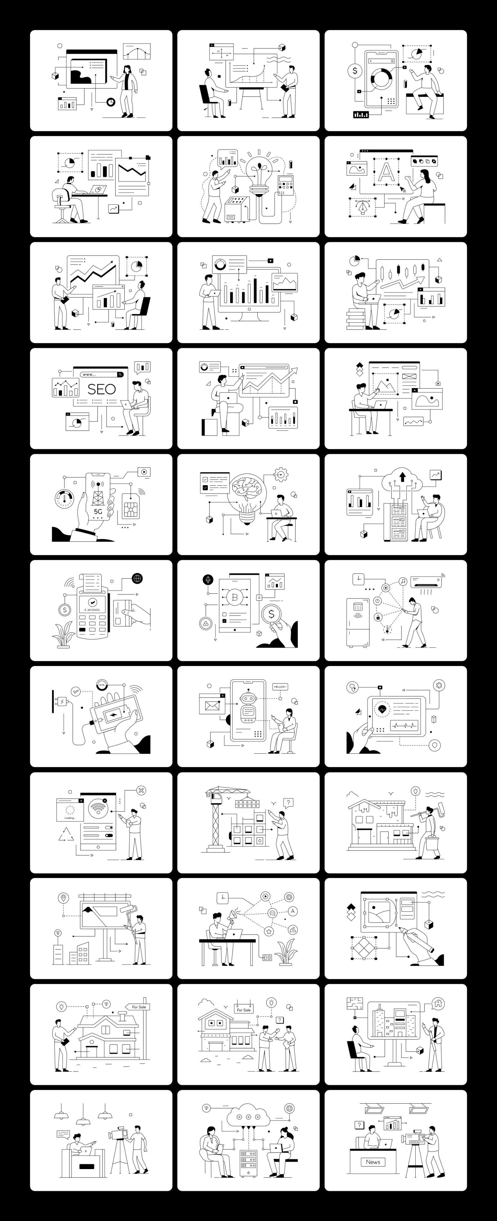 Linear Mini Illustrations Linear Mini Illustrations