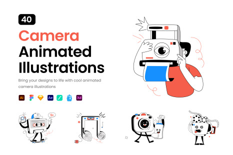 40 Camera Illustrations and Animations - Disc