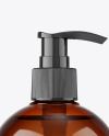 Amber Plastic Bottle w/ Pump Mockup Amber Plastic Bottle w/ Pump Mockup
