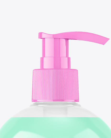 Clear Plastic Bottle w/ Pump Mockup Clear Plastic Bottle w/ Pump Mockup