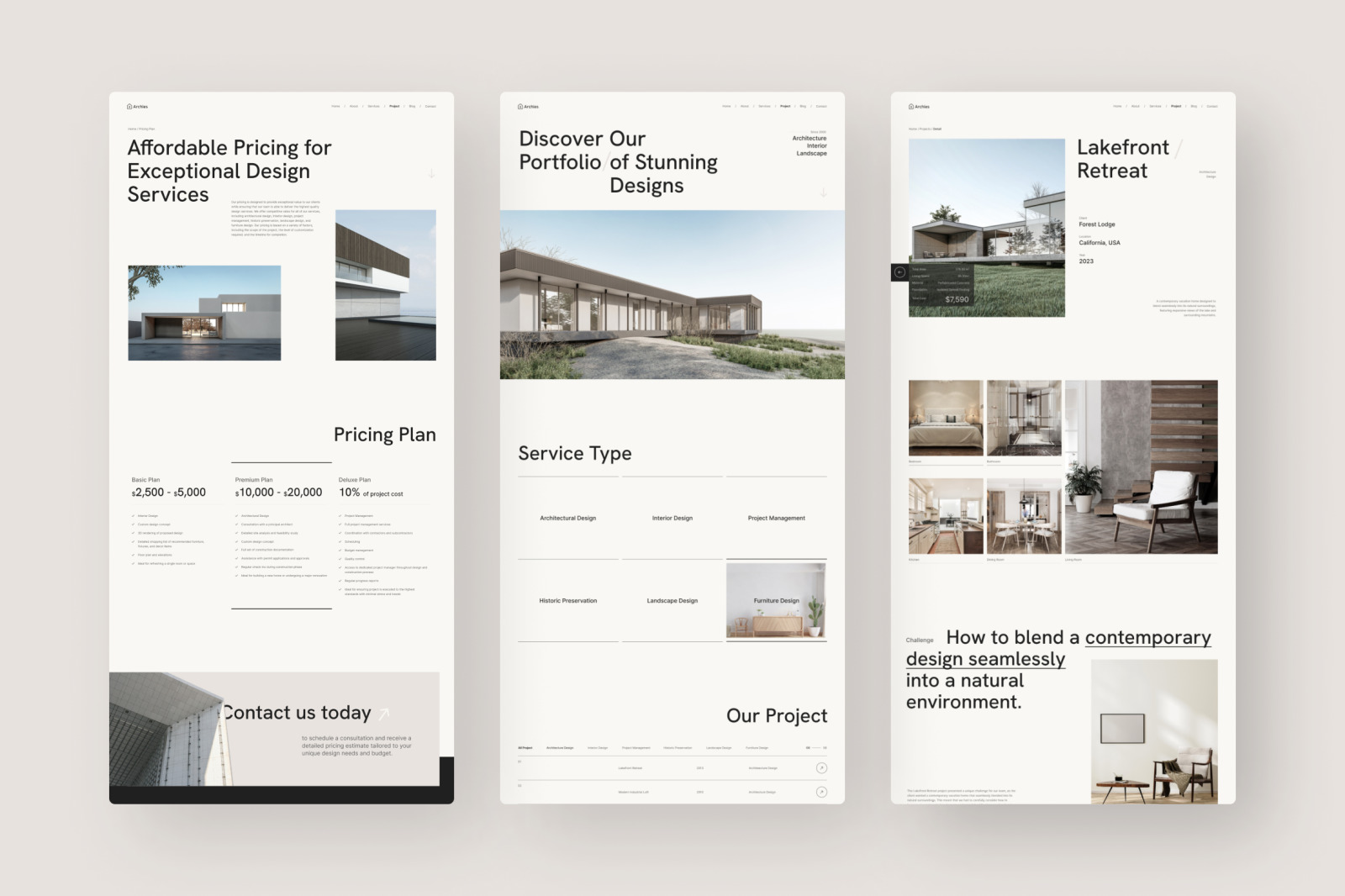 Archies – White Minimalist Architecture &amp; Interior Website Design