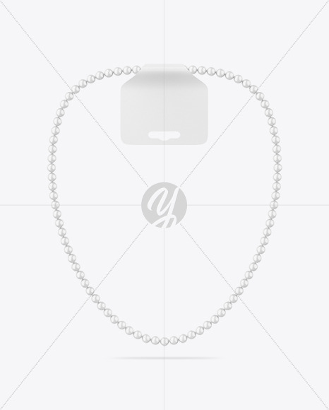 Pearl Necklace with Label Mockup