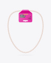 Pearl Necklace with Label Mockup Pearl Necklace with Label Mockup