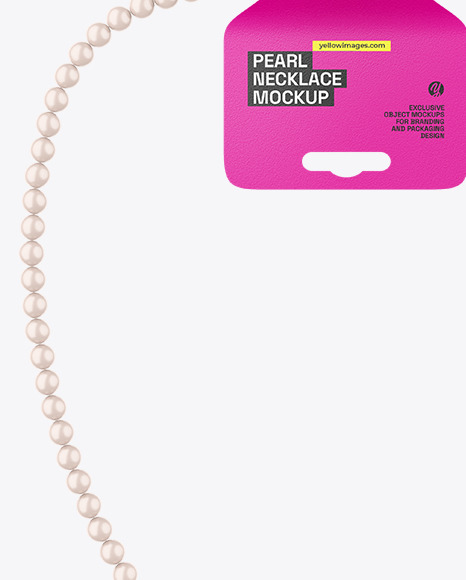 Pearl Necklace with Label Mockup Pearl Necklace with Label Mockup
