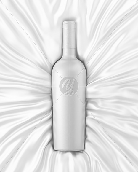 Ceramic Bottle Lying on a Silk Cloth Mockup