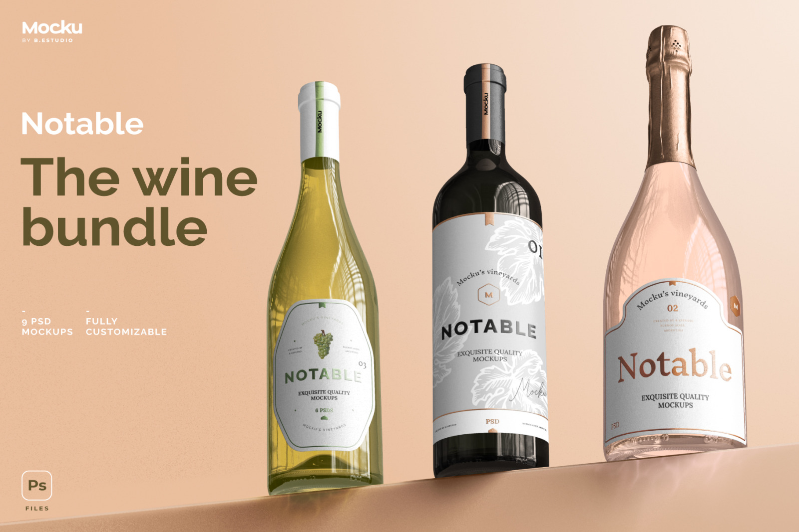 Wine Bottle Mockups - Bundle Wine Bottle Mockups - Bundle