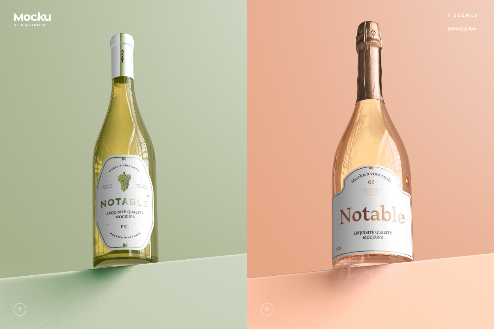 Wine Bottle Mockups - Bundle Wine Bottle Mockups - Bundle