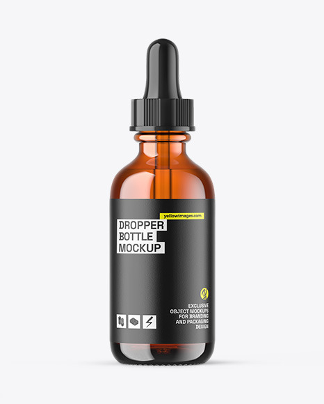 Amber Glass Dropper Bottle Mockup - Glass+dropper+bottle+mockup+/+amber+-+Smarty+Mockups