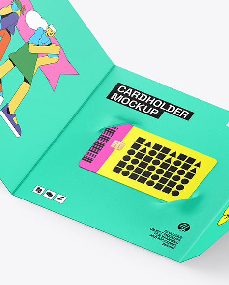 Cardholder w/ Plastic Card Mockup