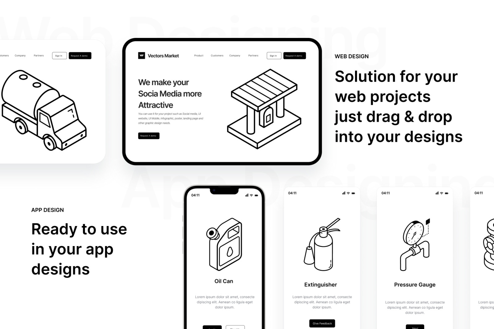 Fuel Isometric Icons