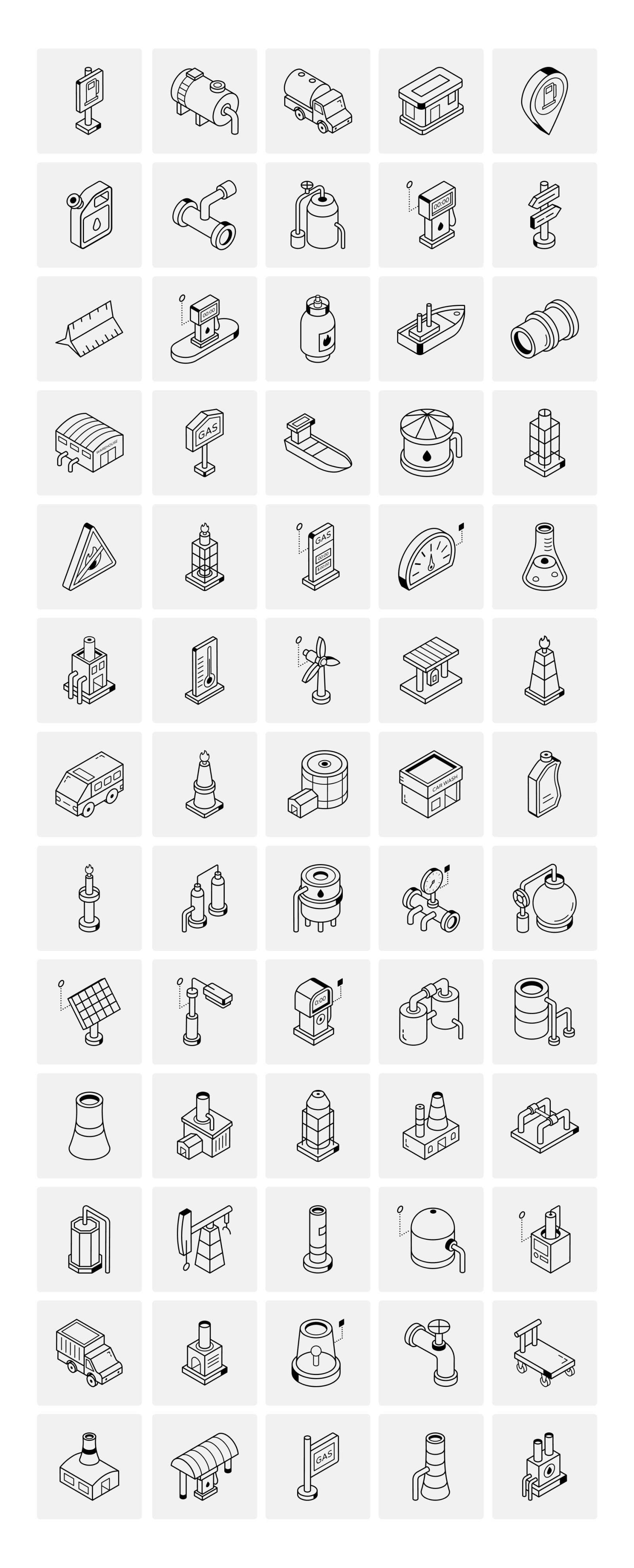 Fuel Isometric Icons