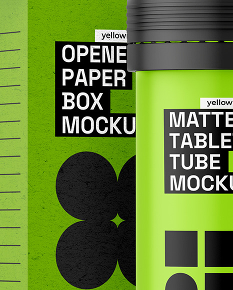 Opened Kraft Box With Tablets Tube Mockup