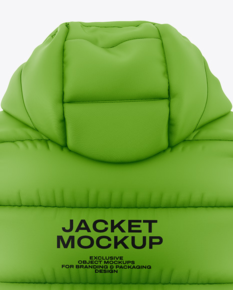 Men's Down Jacket with Hood Mockup - Back View