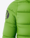 Men's Down Jacket with Hood Mockup - Back View