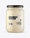 Clear Glass Jar with Tar Tar Sauce Mockup