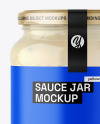 Clear Glass Jar with Tar Tar Sauce Mockup