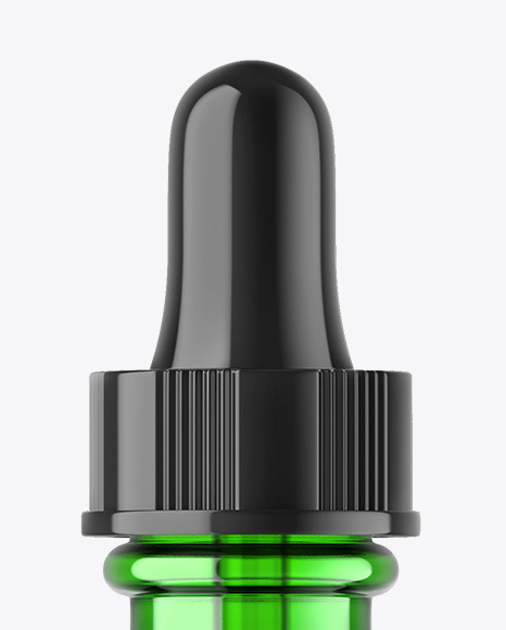 Green Glass Dropper Bottle Mockup