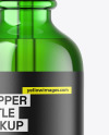 Green Glass Dropper Bottle Mockup