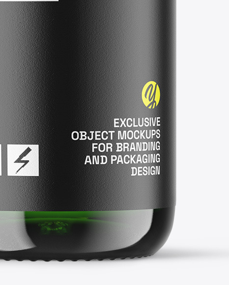 Green Glass Dropper Bottle Mockup