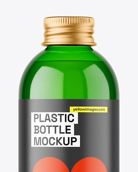 Green Plastic Bottle Mockup