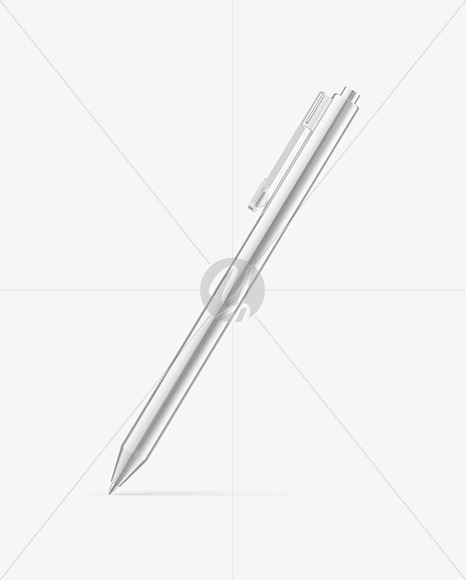 Glossy Metal Mechanical Pen Mockup