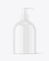 Glossy Plastic Bottle w/ Pump Mockup