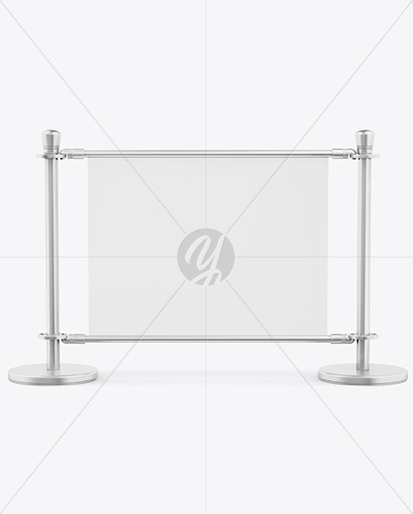 Matte Metallic Cafe Barrier Banner Mockup