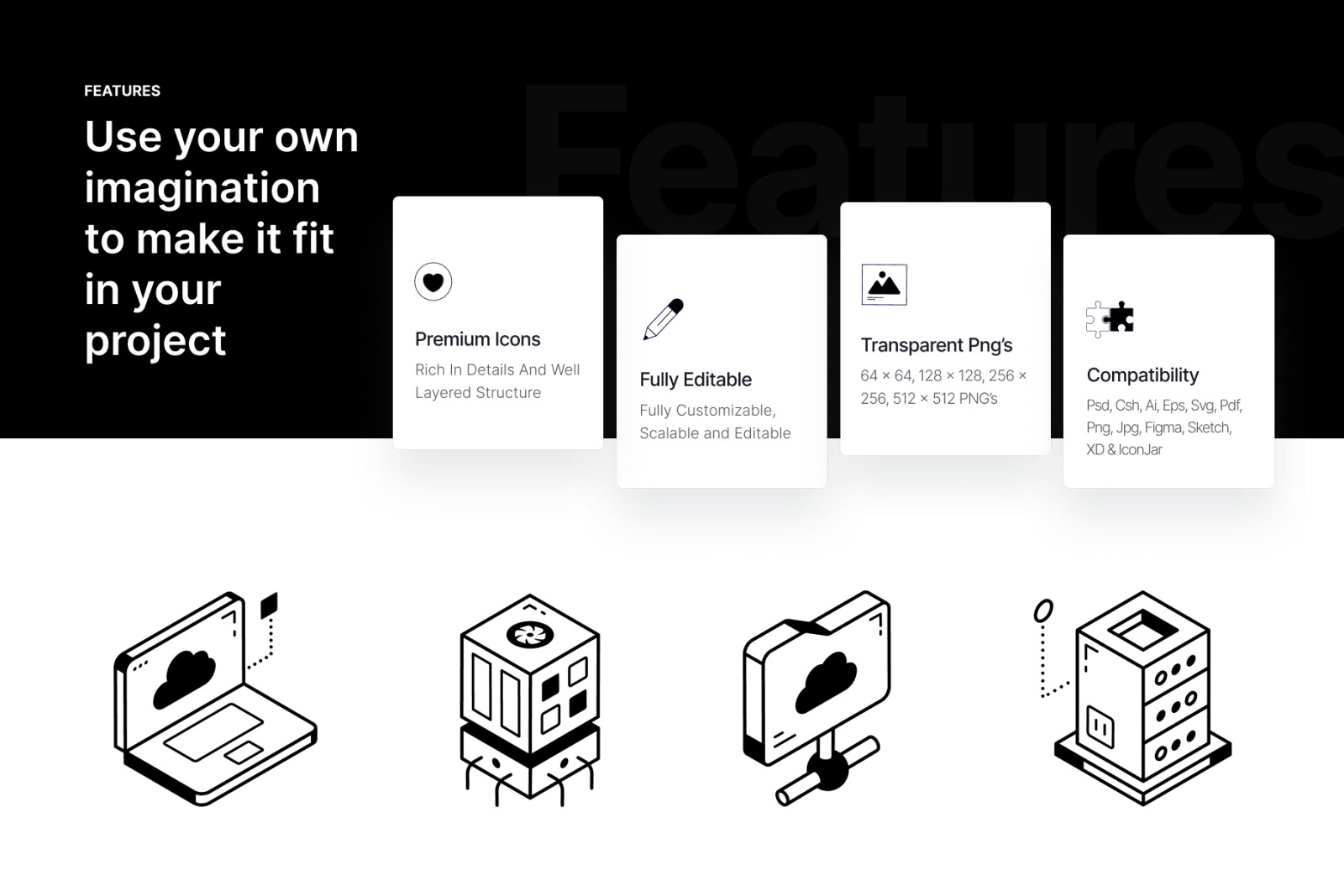 Isometric Cloud Computing Icons