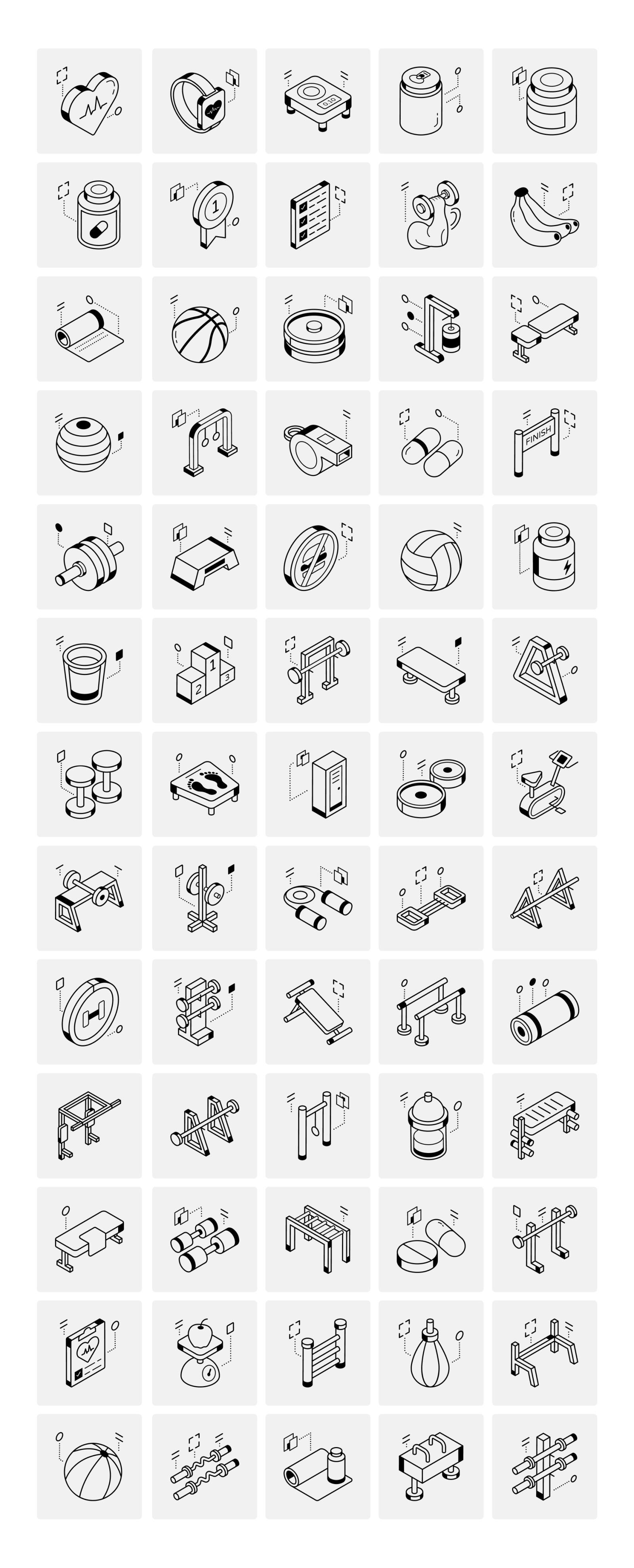 Isometric Fitness Icons