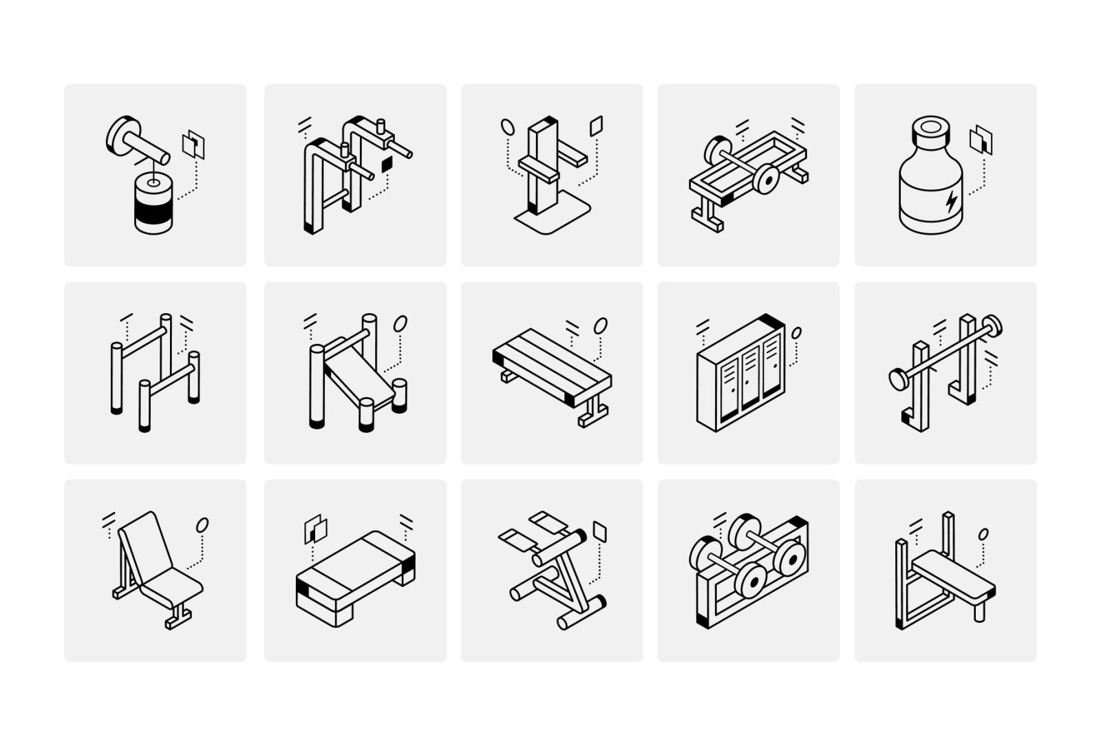 Isometric Fitness Icons