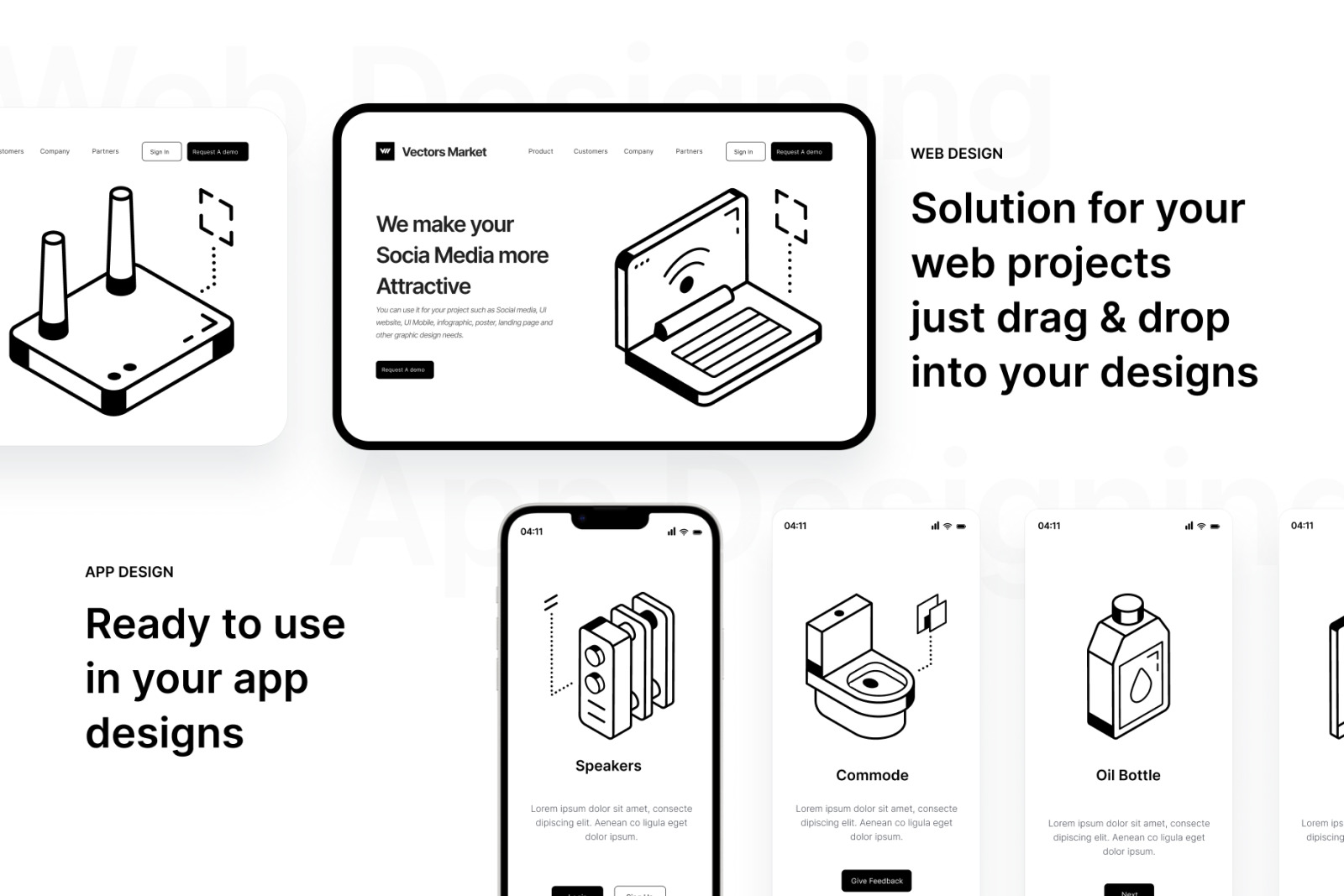 Isometric Housekeeping Icons Isometric Housekeeping Icons