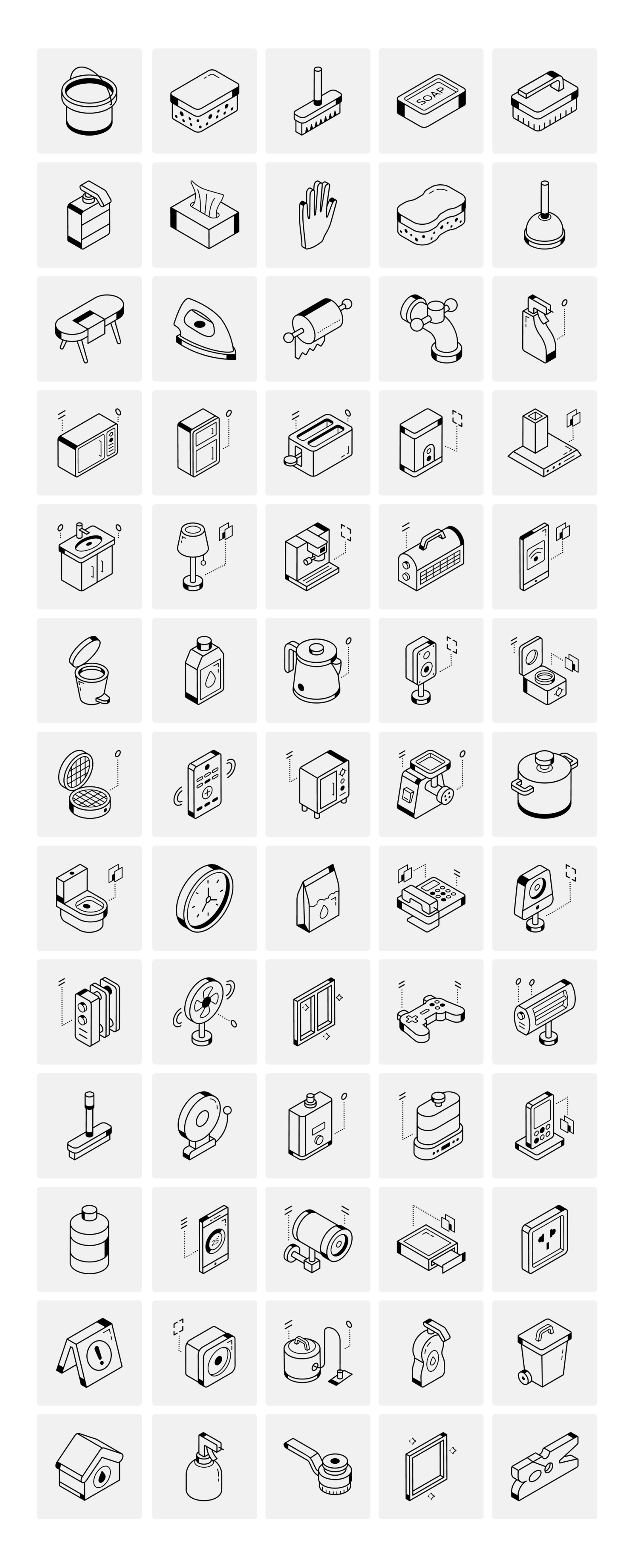 Isometric Housekeeping Icons