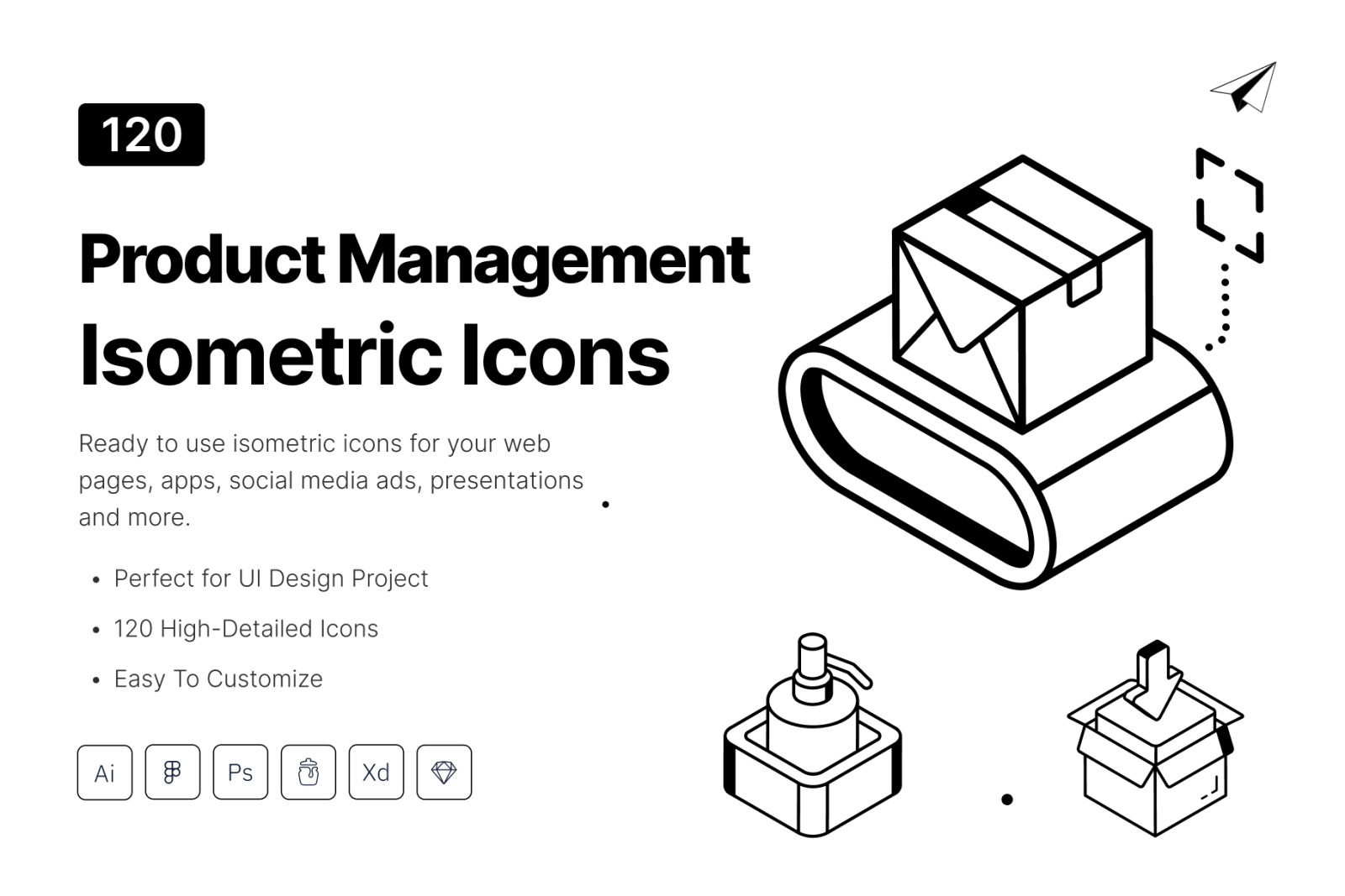 Isometric Product Management Icons