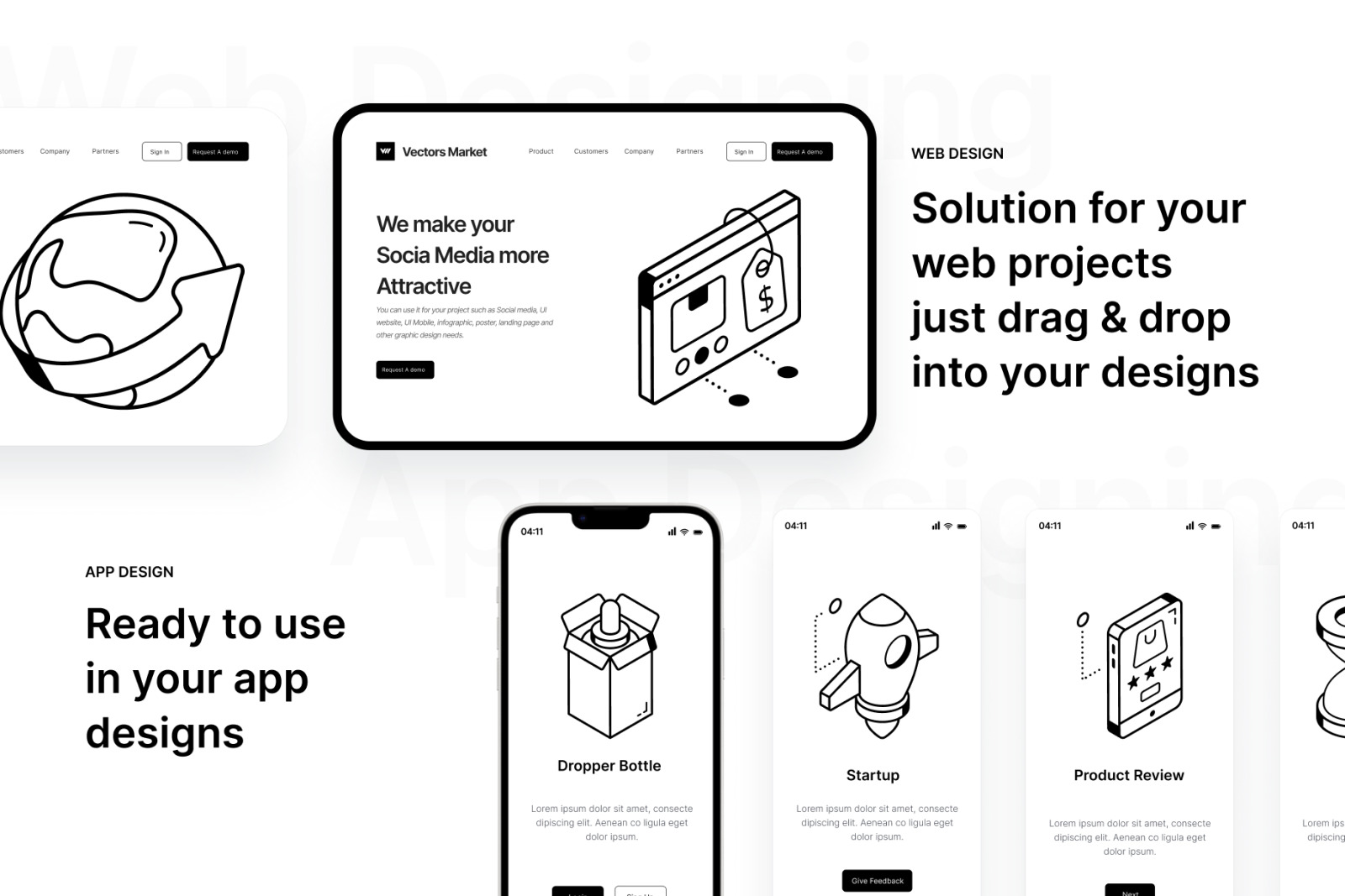 Isometric Product Management Icons