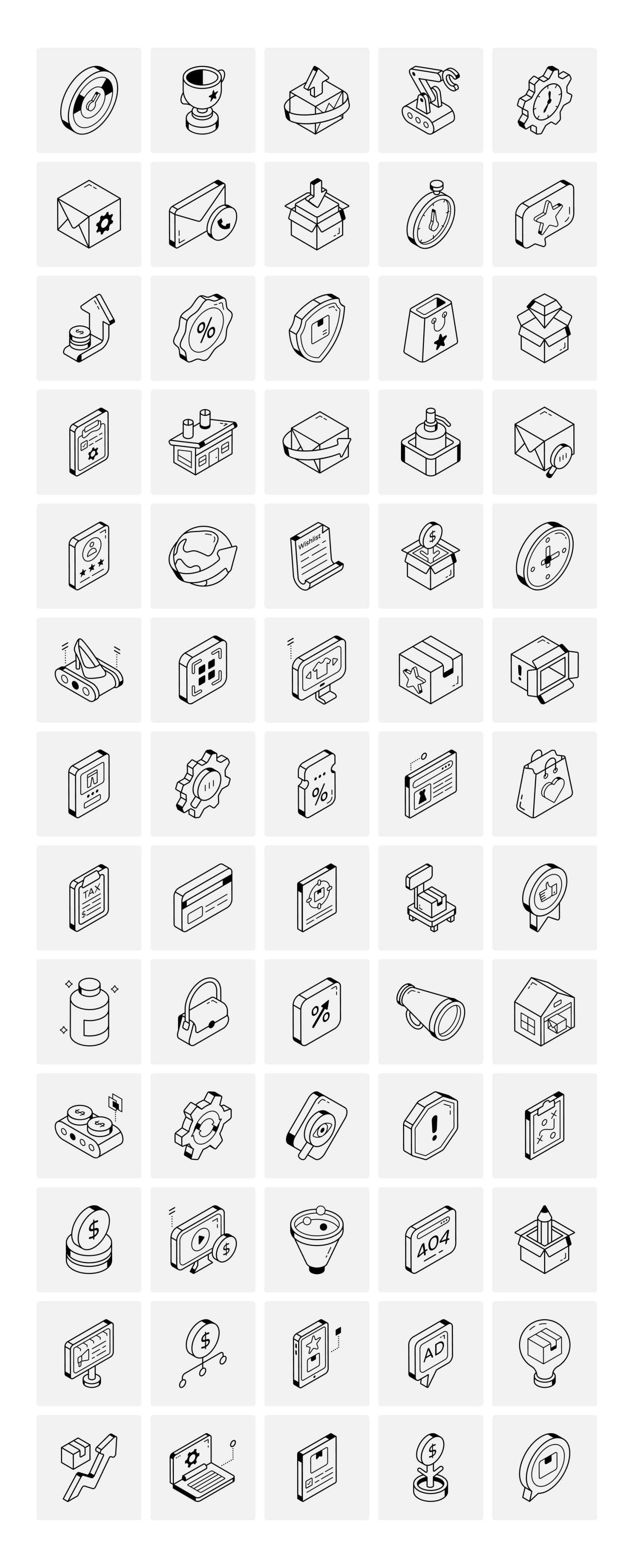 Isometric Product Management Icons